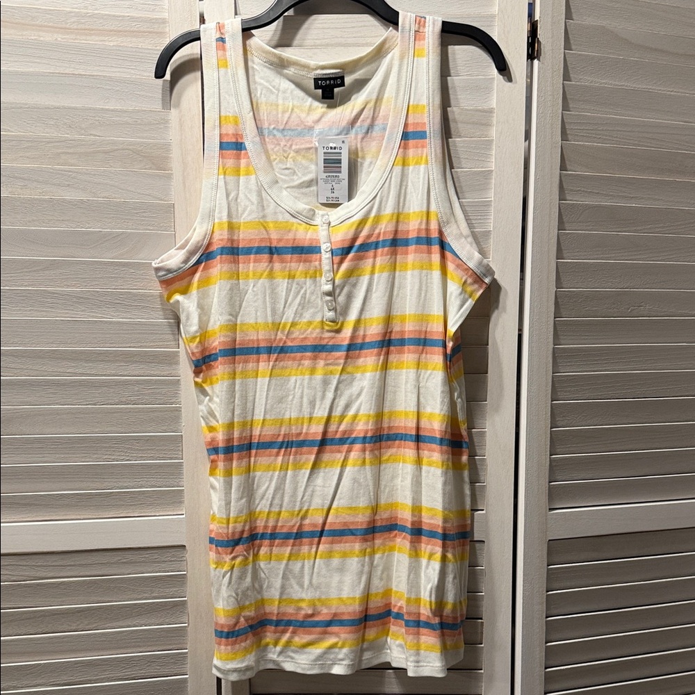 Torrid Vintage vibe Soft Striped Scoop Neck Tank Top  Size  4X